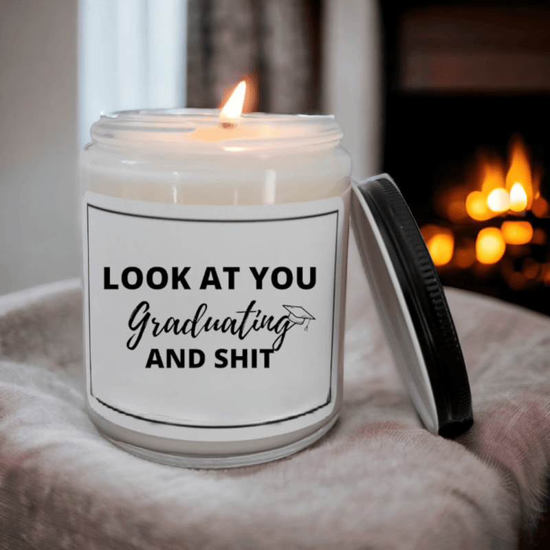 Graduation candle, white candle, funny candle