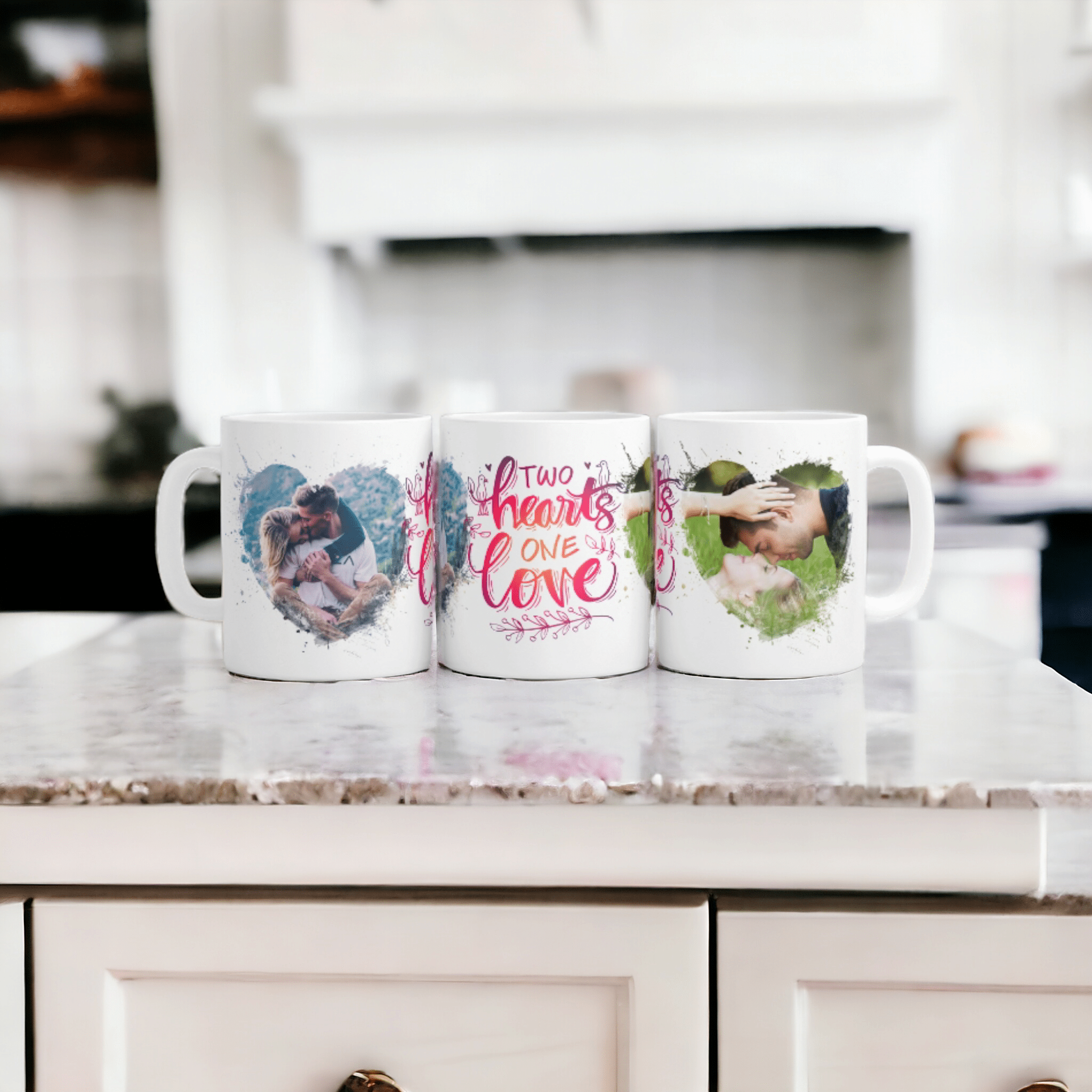 2 hearts, one love-Personalized Valentines Day Photo Coffee Mug Gift, Custom Valentine's Day Photo Mug, Couples Coffee Mug Custom Photo Coffee Mug, 11oz. Personalized Mug with Picture - Urijah's TreasuresUrijah's TreasuresCustomMug