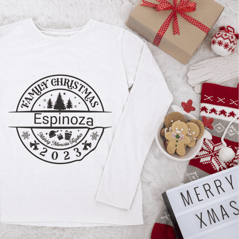 2023 Personalized Matching Family Christmas Pajama Set | Festive Tree Flannel | Long-Sleeved Shirt with Customized Names | Unisex Holiday PJs for Memorable Photos and Christmas Morning Traditions - Urijah's TreasuresUrijah's TreasuresChristmas