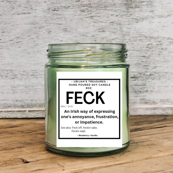 8oz Feck Soy Candle Irish Candle St Patricks Day Feck Candle With Matches & Gift Box