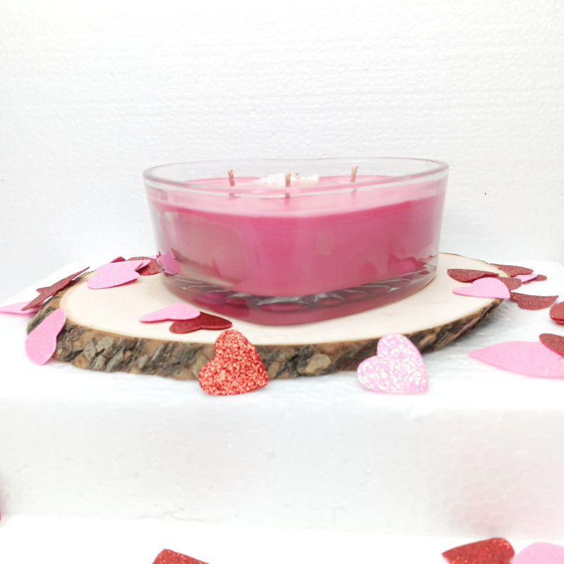 20oz Large White or Pink Personalized Heart Shaped Candle, Large Candle Gift, 3 Wick Candle, Natural Soy wax Candle, Valentines Day Candle, Valentines Day Gifts For Her, Valentines Day Gifts For Him - Urijah's TreasuresUrijah's TreasurescandleCustom