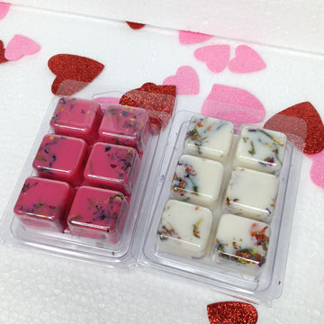 4 Personalized Valentine's Day Wax Melts-2 White & 2 Pink-strong