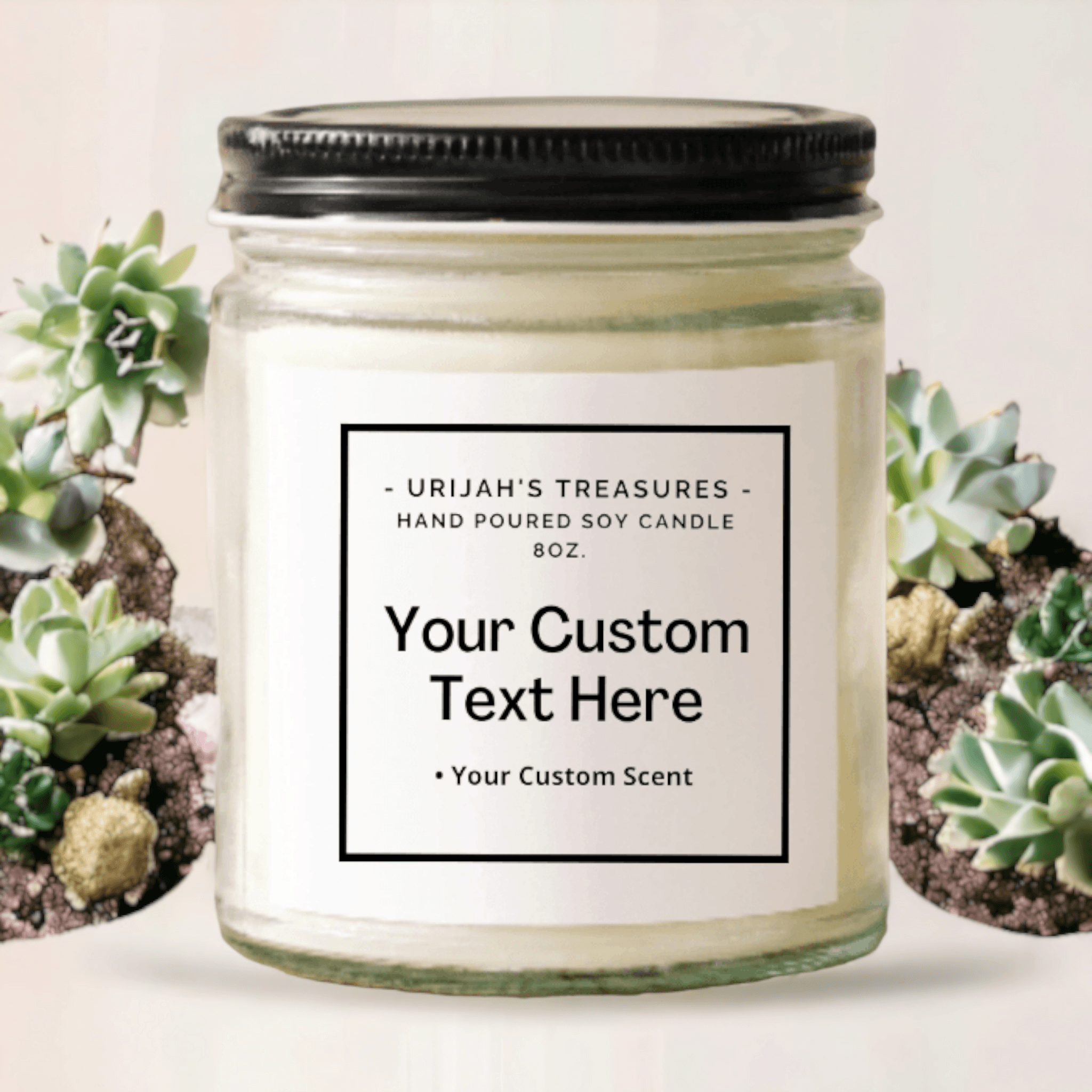 8oz Custom Personalized Candle - Design Your Own Gift - Urijah's TreasuresUrijah's TreasurescandleCustom