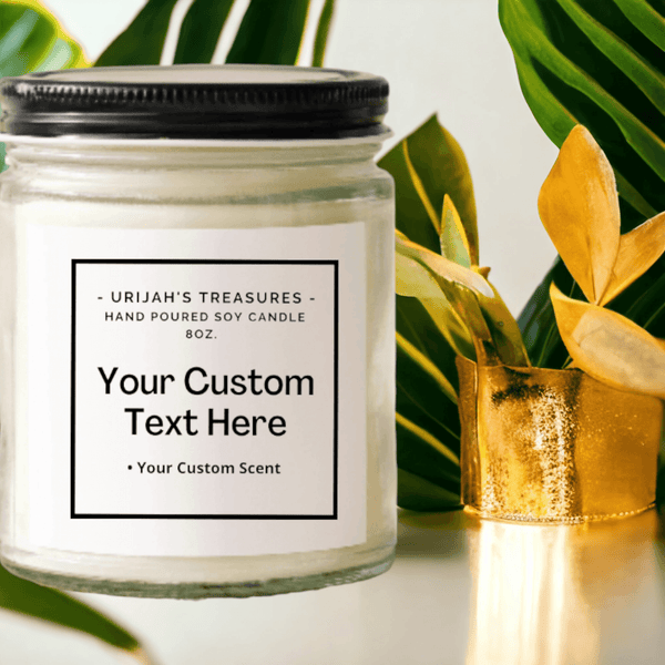 8oz Custom Personalized Candle - Design Your Own Gift - Urijah's TreasuresUrijah's TreasurescandleCustom