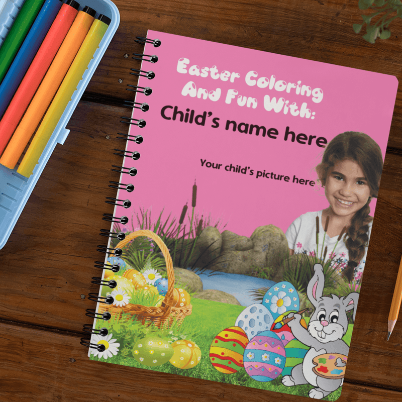 8x11 Custom Personalized Easter Kids Coloring Books - Easter Children's Coloring books - Personalized Kids gift for Birthdays and Holidays - Toddler Travel Activity - Urijah's TreasuresUrijah's TreasuresCustomEaster