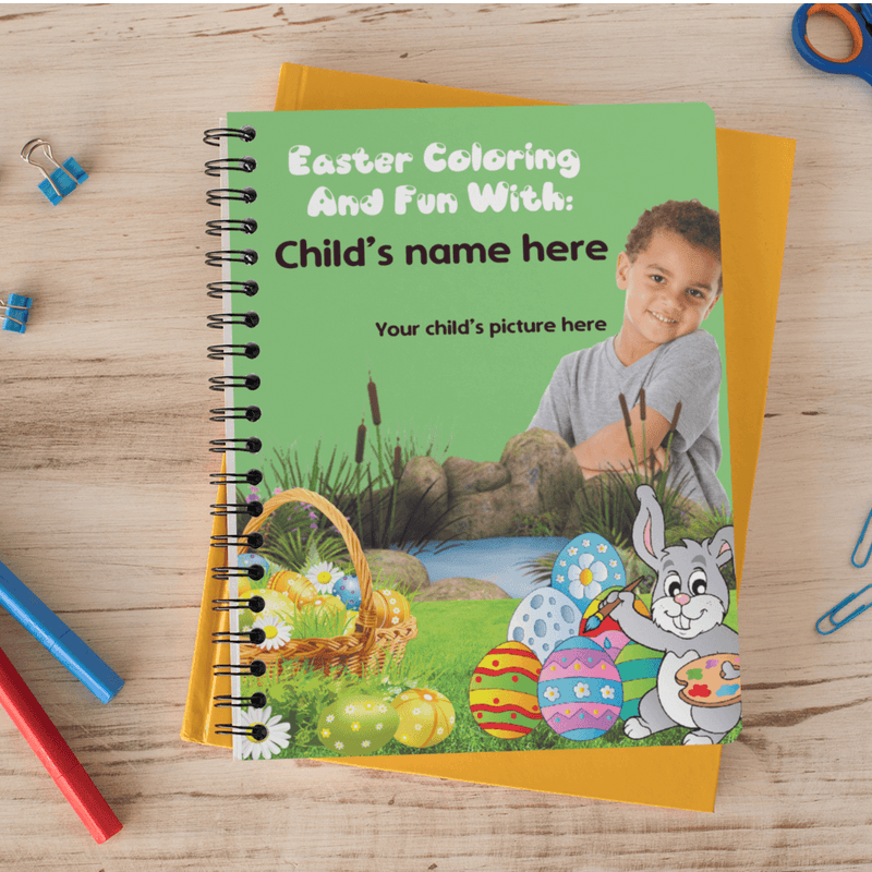 8x11 Custom Personalized Easter Kids Coloring Books - Easter Children's Coloring books - Personalized Kids gift for Birthdays and Holidays - Toddler Travel Activity - Urijah's TreasuresUrijah's TreasuresCustomEaster