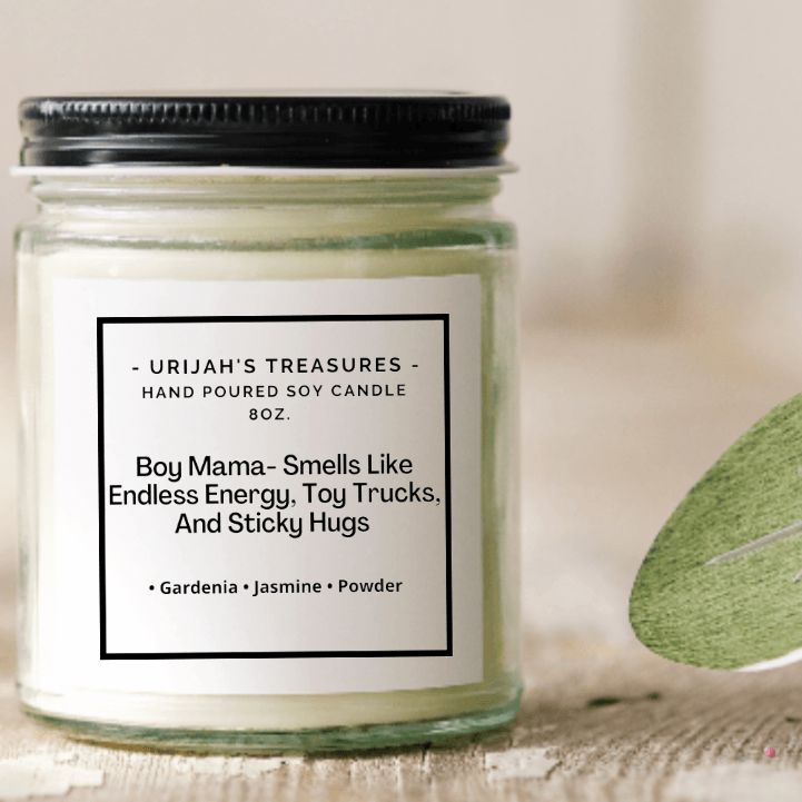 Boy Mama Candle- Smells Like Endless Energy, Toy Trucks, And Sticky Hugs - Urijah's TreasuresUrijah's TreasurescandleNew Arrivals