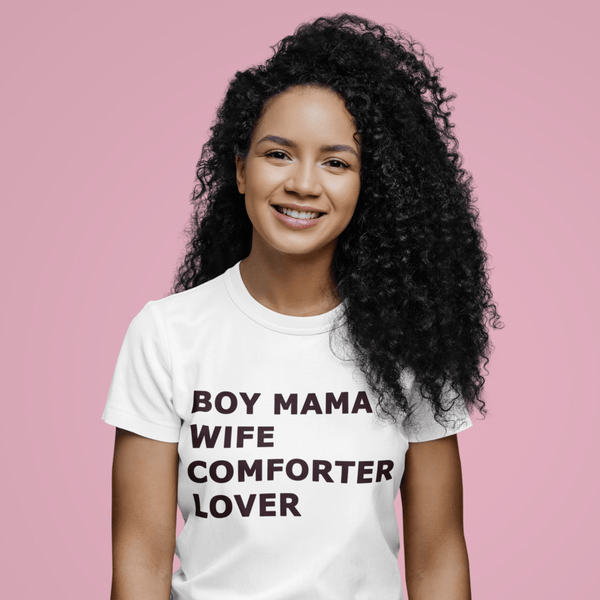 Boy Mama Wife Comforter Lover T-Shirt - Urijah's TreasuresUrijah's TreasuresBlack And WhiteBoy Mama