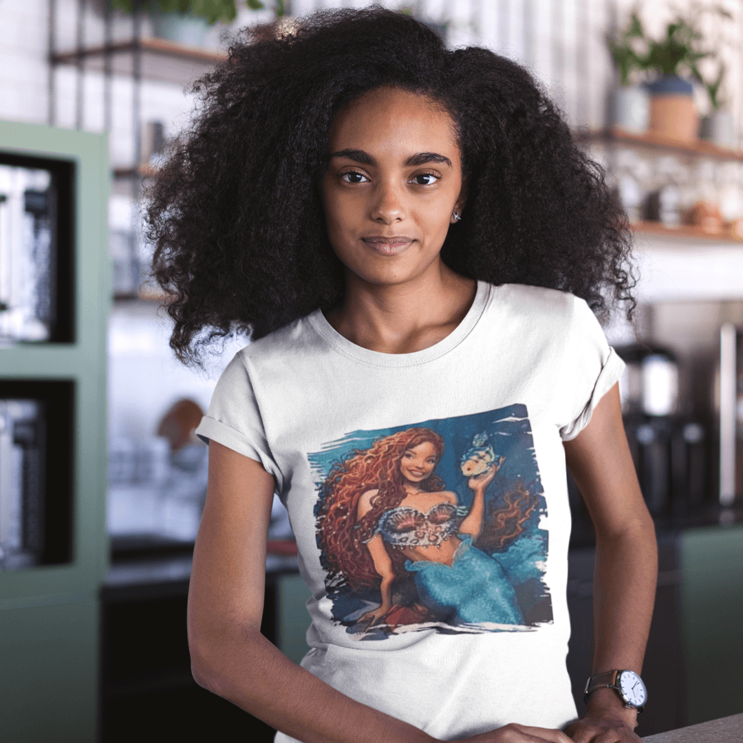 Enchanting Black Ariel Mermaid T-Shirt - Urijah's TreasuresUrijah's TreasuresGirlsMermaid