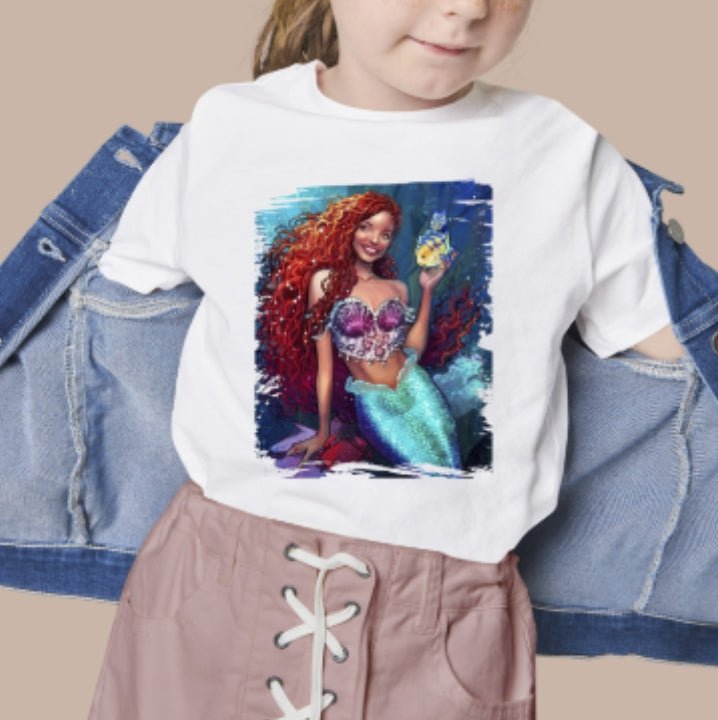 Enchanting Black Ariel Mermaid T-Shirt - Urijah's TreasuresUrijah's TreasuresGirlsMermaid
