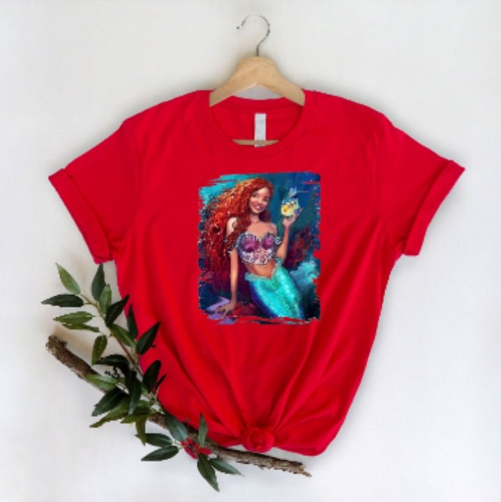 Enchanting Black Ariel Mermaid T-Shirt - Urijah's TreasuresUrijah's TreasuresGirlsMermaid