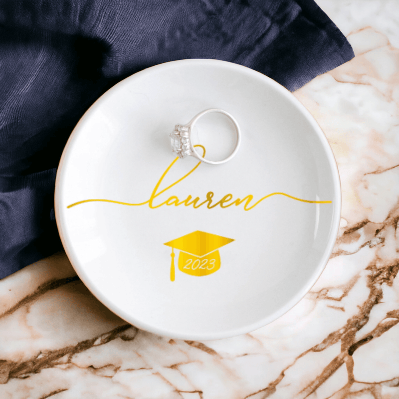 Graduation Jewelry Dish / Graduation Gift for Her / Personalized Trinket Dish / Class of 2023 Gift / Daughter Grad Gift / College Graduation - Urijah's TreasuresUrijah's TreasuresGraduation