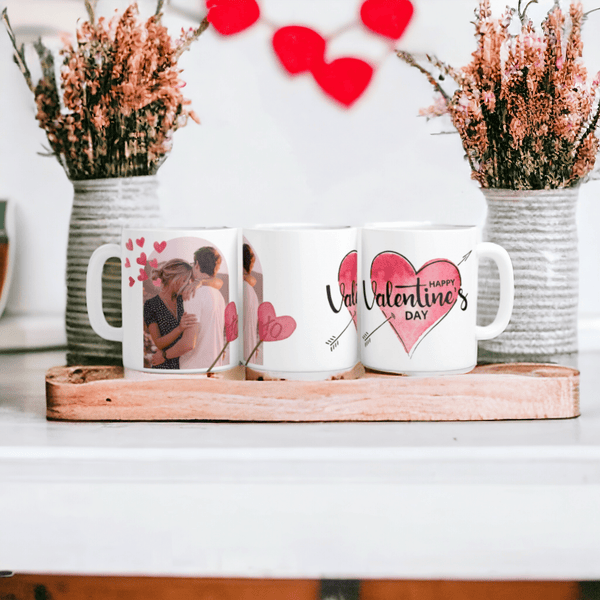 Happy Valentine's Day-Personalized Valentines Day Photo Coffee Mug Gift, Custom Valentine's Day Photo Mug, Couples Coffee Mug Custom Photo Coffee Mug, 11oz. Personalized Mug with Picture - Urijah's TreasuresUrijah's TreasuresCustomMug