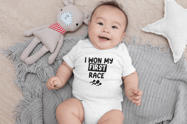 I Won My First Race Infant Bodysuit - urijahstreasuresurijahstreasuresBabyBodysuit