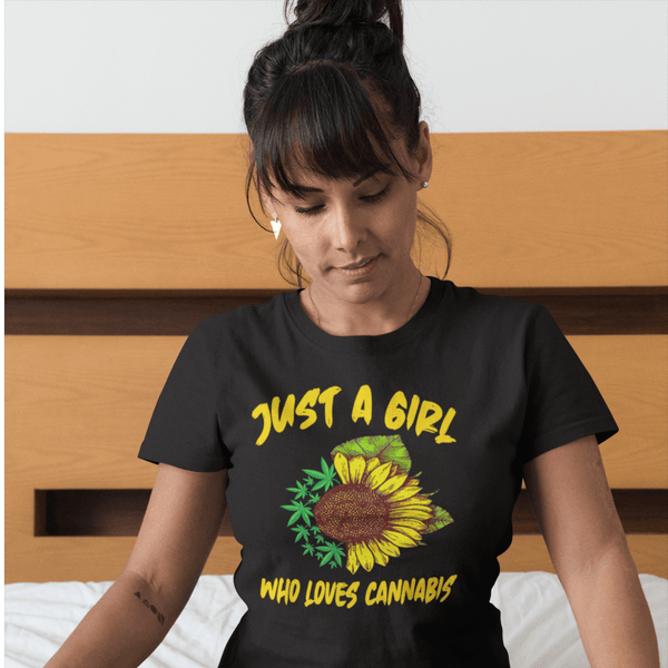 Just A Girl Who Loves Cannabis T-Shirt - Urijah's TreasuresUrijah's TreasuresCanna