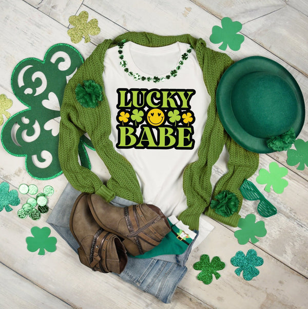 Lucky Babe St. Patricks Day Shirt, St Pattys Day Outfit, Lucky Shirt, Women St Patricks Day Shirt, Irish Shirt - Urijah's TreasuresUrijah's TreasuresSt. Patrick's Day