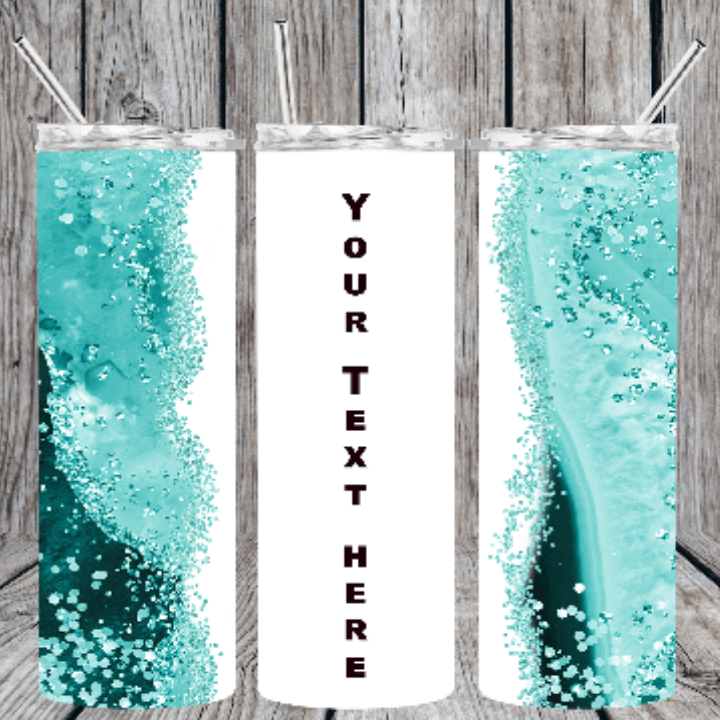 Teal Agate Skinny Tumbler, Wine Tumbler, Personalized Tumbler, Custom Tumbler, Tumbler Cups, Tumbler with Straw - Urijah's TreasuresUrijah's TreasuresCustomPersonalized