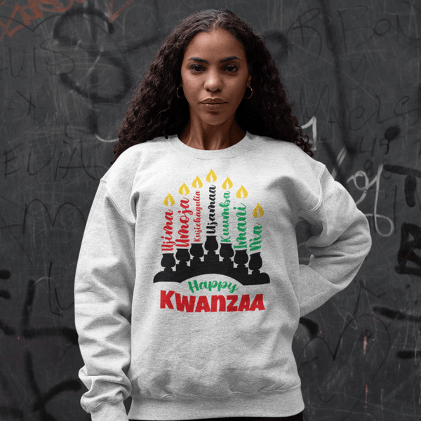 Unisex Kwanzaa Celebration Sweatshirt, Black Christmas Sweatshirt, African Holiday Sweatshirt, Peace love Kwanzaa, Women's Kwanzaa Sweatshirt, Happy Kwanzaa Sweatshirt, Kwanzaa Gift - Urijah's TreasuresUrijah's TreasuresKwanzaa